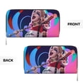 thumbnail image 3 of Harley Quinn Joker Cartoon Hand Wallet Card Bag Long Leather Wallet Handbag Clutch Purse Storage Bag Zip Organizer With Card Slots, 3 of 8