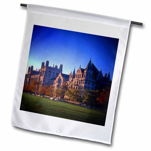3dRose, University of Chicago, 12 x 18 inch Garden Flag