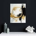 thumbnail image 4 of ONETECH Black and White Abstract Canvas Wall Art Gold Leaf Wall Decor for Bedroom Grey and Black Abstract Picture Textured Hand-painted for Living Room Office Bathroom Black Art Painting Set, 4 of 4