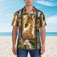 thumbnail image 4 of Giraffe Hawaiian Shirts For Men, Summer Short-Sleeve Relaxed-Fit Button-Down Shirts 3x-Large, 4 of 9