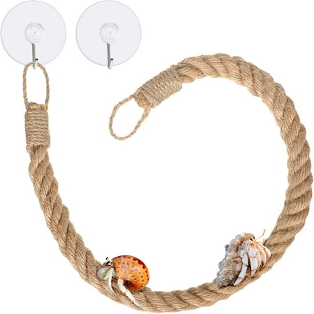 Trianu Hermit Crab Climbing Toys, 21.6in Hermit Crab Rope Ladder, Hermit Crab Climbing Toys, Reptile Tank Terrarium Accessories, Habitat Decor for Hermit Crab Tree Frogs