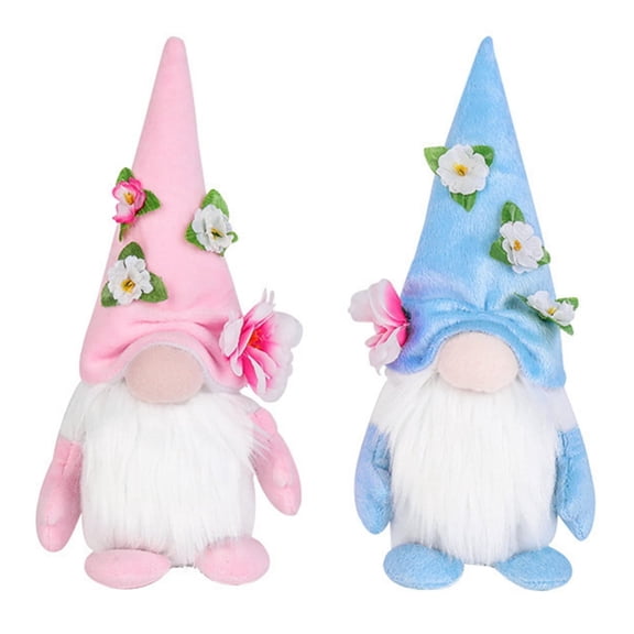 2Pcs Mother'S Day Flower Gnome Doll Handmade Swedish Tomte Spring Easter Elf Faceless Man Doll Decoration Ornament Valentine'S Day Gift