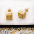 thumbnail image 5 of Airokiy Cubic Zirconia Earrings Studs Gold Plated CZ Stud Earrings Sparkling for Women Men, 5 of 5
