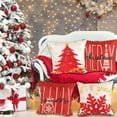 thumbnail image 3 of 4PCS Christmas Pillow Covers 18x18 inch Winter Throw Pillow Covers Red Merry Christmas Tree Snowflake Pillow Covers Gold Let it Snow Decor Cushion Case for Holiday Home Sofa Couch, 3 of 6