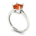 thumbnail image 2 of 1 ct Asscher Cut Simulated Red Diamond Solitaire Engagement Ring for Women in 18K White Gold, 2 of 5