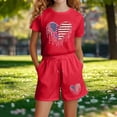 thumbnail image 6 of Stamzod Summer Clothes for Girls American Flag Short Sleeve Tshirts and Casual Shorts Set with Pockets Girls 2 Piece Outfits Red B 7-8 Years, 6 of 6