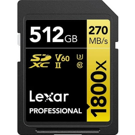 UPC: 0843367127863 | Lexar 512GB Professional 1800x UHS-II SDXC Memory Card (GOLD Series)