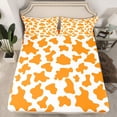 thumbnail image 2 of Homewish Kids Teens Abstract Cattle Print 4pcs Bed Sheets,Orange White King Sheets,Animal Cow Super Cozy Sheet Set,Microfiber Bedroom Decor, 2 of 7