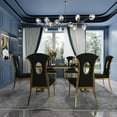 thumbnail image 3 of Unbranded Modern Gorgeous Velvet Dining Chairs with Polished Gold Stainless Steel Legs Black, 3 of 5