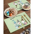 thumbnail image 2 of Easter Placemats Set of 6, Bunny Ears Gnomes Placemat for Dining Table Decorations, Easter Eggs Check Plaid Leopard Place Mats, Spring Table Mats for Kitchen Dinner Seasonal Holiday Party Decor, 2 of 6