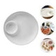 thumbnail image 2 of Plato de cerámica para alimentos, sencillo, para servir comida, ideal para guardar dumplings (blanco)., 2 of 8