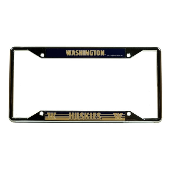 Washington Huskies Chrome EZ View License Plate Frame