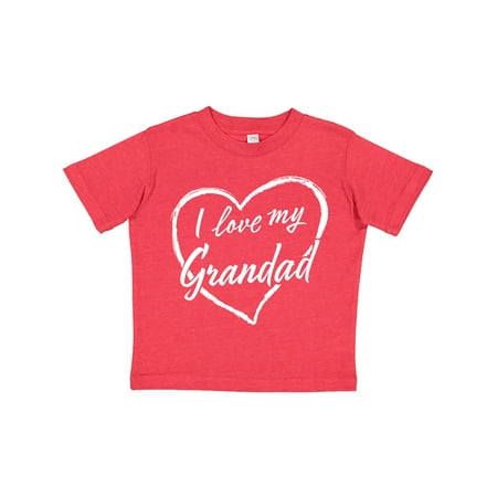 

Inktastic I Love My Grandad in White Chalk Heart Gift Toddler Boy or Toddler Girl T-Shirt