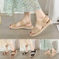 thumbnail image 6 of Leozcaa Wedge Sandals for Women Dressy Summer Low Heel Open Toe Back Hook and Loop Closure Platfoem, 6 of 6