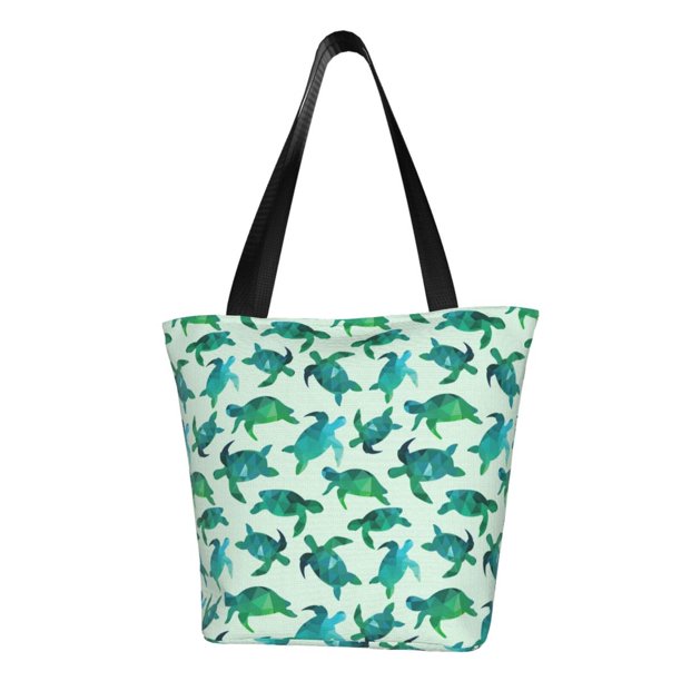 Balery Green Sea Turtle Bolsa de Hombro con Diseño, Bolsa Grande y Duradera, Bolsa Versátil para Compras
