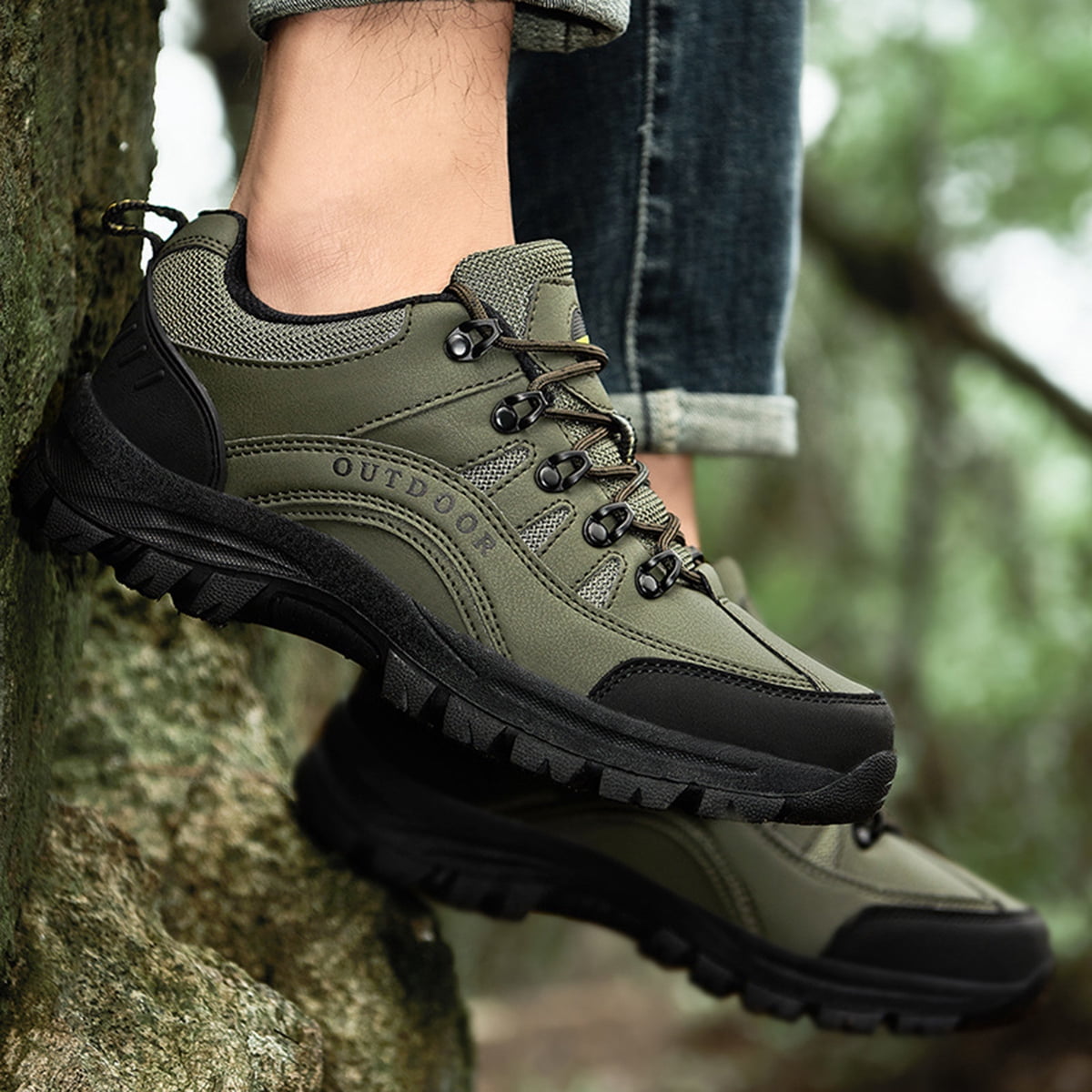 AUXDIQ Hiking Shoes Mens Waterproof Mountain Trekking Shoes Men Breathable Walking Shoes Outdoor Sports Running Camping Climbing