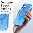 thumbnail image 3 of Dteck for iPhone 16 Case,Compatible with MagSafe,Shockproof Military-Grade Protection,Air-Guard Corners,Anti-Yellowing Frosted Magnetic Phone Case for iPhone 16, Blue, 3 of 6