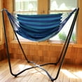 thumbnail image 4 of Sunnydaze Hanging Rope Hammock Chair with Space-Saving Stand - 330 lb Weight Capacity - Beach Oasis, 4 of 7