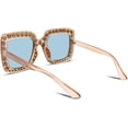 thumbnail image 3 of FEISEDY Women Sparkling Crystal Sunglasses Oversized Square Thick Frame B2283, 3 of 10
