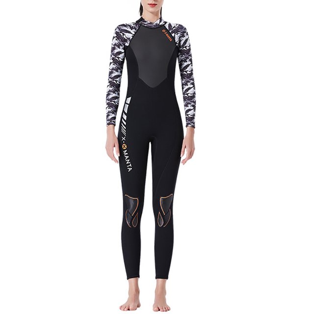 DivaSail Wetsuits Buceo Traje de buceo Hombre y traje de mujer de manga larga de manga larga Pantalones largos Cuerpo completo Traje de baño transpirable Pieles de buceo Mujeres Negro / blanco 【M】 Noticed OD003283-07