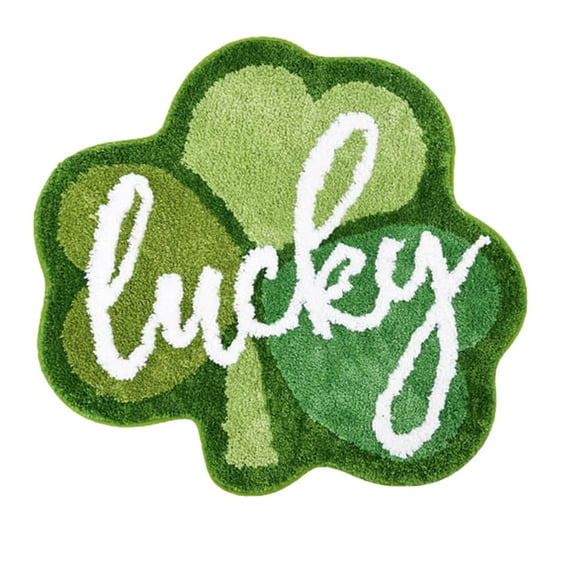 Shipiny St. Patrick's Day Soft Tufted Floor Mat Non-Slip Washable Absorbent Carpet for Front Door Bathroom Bedroom Living Room Decoration, Festive Spring Home Accents, Family Holiday Decorations, D