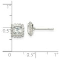 thumbnail image 3 of Auriga Fine Jewelry 925 Sterling Silver Beaded Edge Square CZ Stud Earrings for Women(L-7.6mm, W- 7.68mm), 3 of 3