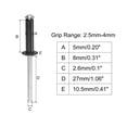 thumbnail image 2 of Unique Bargains 5mm x 8mm Aluminum Open End Flat Round Head Blind Rivets, Black 25 Pack, 2 of 5