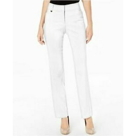 Regular and Short Length Curvy-Fit Straight-Leg Pants Bright White 12