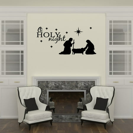 Spongebob Christmas Quotes Wall Decal Quote O Holy Night Baby Jesus Christmas Vinyl Lettering Quote W1 ()