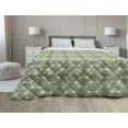thumbnail image 1 of Baroque Down Alternative Comforter, Oriental Curving Strokes with Geometric Details for a Royal Setting, Microfiber Quilt for All Season, 5 Sizes, Teal Beige and Eggshell, by Ambesonne, 1 of 3