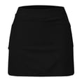 thumbnail image 3 of Cutuoiiu Trendy Casual Women's Solid Color Ribbed Mid Waist Skort with Built-in Shorts and Pockets for Workout, Tennis, and Daily Wear Gifts, 3 of 5