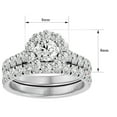 thumbnail image 5 of SuperJeweler 2 Carat Halo Moissanite Bridal Set In 14 Karat White Gold For Women, 5 of 6