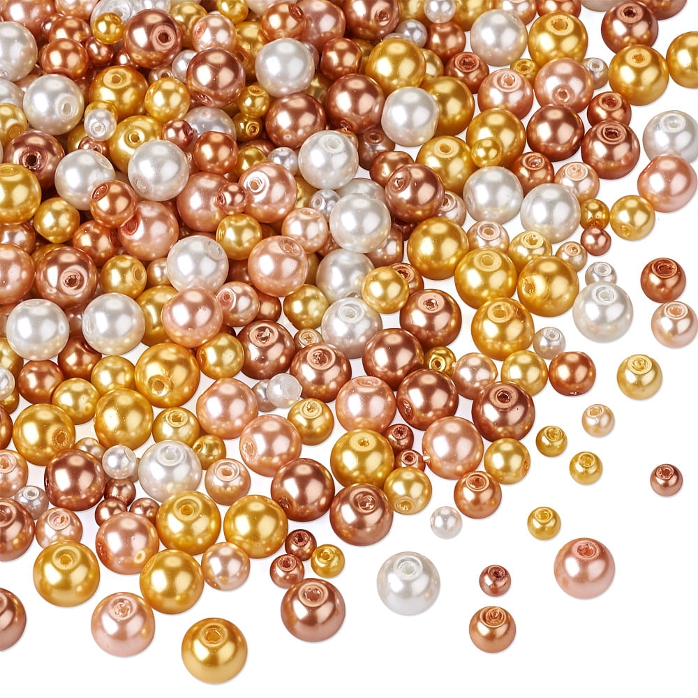 11 Strands 11 styles Baking Painted Pearlized Glass Pearl Round Bead Strands Mixed color 1strand/style