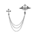 thumbnail image 5 of hengtong 2xAngel Wing Brooch Jewelry Tassel Chain Pin Lapel Pins Badges Rhinestone Argent 2 Pcs, 5 of 9