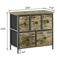 thumbnail image 5 of VECELO 5-Drawer Dresser for Bedroom Chest of Drawers Storage Dresser, 23.6" Length Unit Standing Organizer Metal Frame Wooden Top Living Room Entryway Office, Gray, 5 of 9