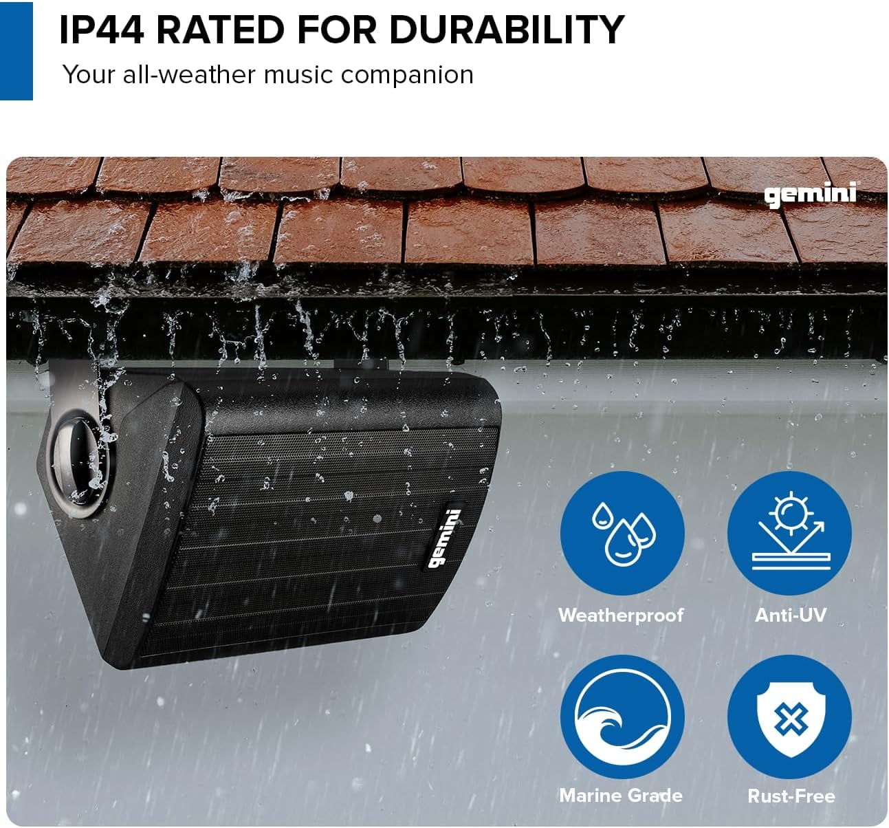Gemini GHSIW400BTPRBLK Black 4 Outdoor Pair Speakers