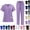 Light Purple, variant on YOUYEDIAN Scrubs for Women Quick Dry Nurse Uniform Short Sleeve V Neck Scrub Tops Elastic Waist Wide Leg Scrub Pants