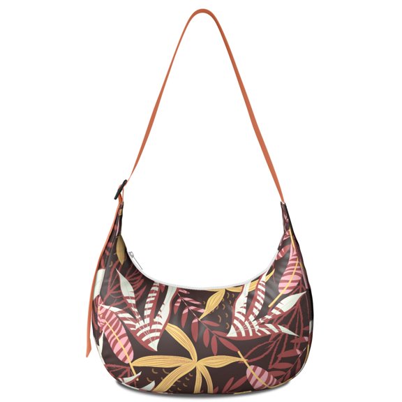 Monstera Crossbody Tote for Women, Lightweight Water-Resistant Shoulder Bag with Vibrant Tropical Floral and Palm Leaf Designs, Adjustable Strap and Durable Stitching