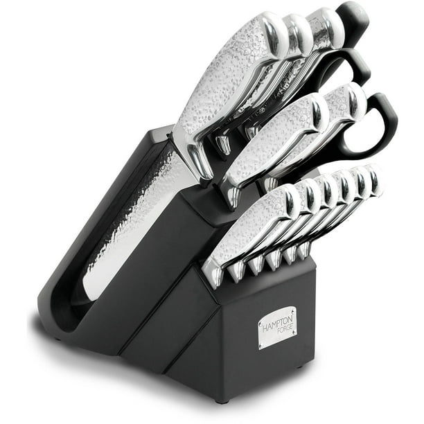 Hampton Argentum Hammered 14Piece Cutlery Block Set Walmart