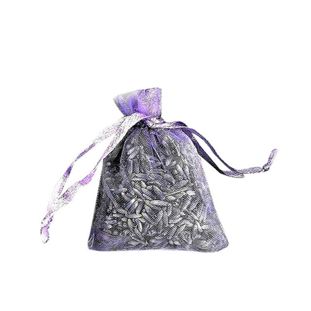 YUEHAO 12 Sacs de Lavande Séchée dans de Petits Sacs en Organza Lilas - Fleurs Réelles Mariage Violet