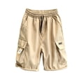 thumbnail image 5 of DDAPJ pyju Summer Shorts for Women Cotton Linen Cargo Shorts Drawstring High Waisted Knee Length Bermuda Shorts with Multi Pockets Beige S, 5 of 7