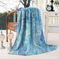 thumbnail image 2 of Blue White Tie Dye Wave Pattern Blanket,Comfortable Soft Lamb Wool Throw Blanket,All Season,Warm Lightweight Blankets for Sofa Bed Couch Living Room Chair,50"x60", 2 of 4