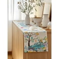 thumbnail image 5 of Table Runner 108 Inches Long for Kitchen Dining, Easter Dresser Scarf Farmhouse, Dining Table Decorations for Wedding/Parties, Turquoise Truck Colorful Eggs Tree Gnomes Rabbit 13 x 108 In, 5 of 8