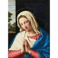 thumbnail image 2 of Giovanni Battista Salvi da Sassoferrato 18x24 Black Ornate Framed Double Matted Museum Art Print Titled: The Madonna at Prayer, a Landscape Beyond, 2 of 5