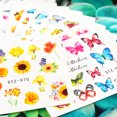 thumbnail image 4 of 16 Sheets Ladies Nail Sticker Flower Butterfly Nail Decal Water Transfer Decal, 4 of 10