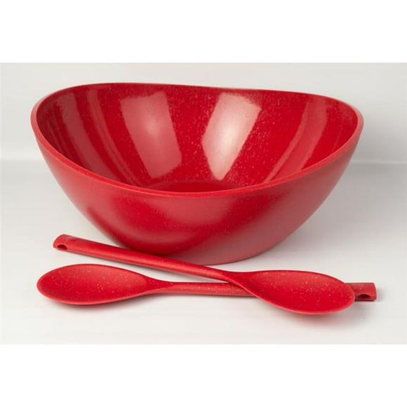 Ecosmart 6416481 3 qt. Red Poly-Flax Oval Serving Bowl