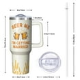 thumbnail image 3 of 1pc beer 40oz Tumbler with Straw & Handle - Insulated Stainless Steel Cup | Holiday Gift for Man Women (Christmas, Valentine's, Birthday), 3 of 5