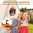 thumbnail image 3 of Portable Fan Rechargeable, Fimilo Cordless Battery Powered Fan with LED Light & Hook, Small Table Fan, USB Battery Operated Fans for Travel Bedroom Home Camping Tent Office, 3 of 8