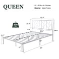 thumbnail image 2 of Amolife Queen Size Vintage Metal Platform Bed Frame with Headboard, White, 2 of 7