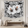 thumbnail image 5 of Black White Spring Floral Large Tapestry for Bedroom Wall Hanging Tapestry, Summer Botanical Modern Ceiling Backdrop Tapestries Poster Blanket Wall Decor for Teens Room Living Room Dorm 86" x 104", 5 of 8